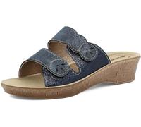 inblu Sandales pour femme colorées, double bande, semelle intérieure moelleuse anatomique, bleu, 40 EU