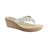 inblu Sandales pour Femme Tongs à Vagues avec Strass Tongues, Glace, 39 EU
