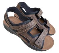 inblu Sandales pour homme double déchirure en cuir synthétique résistant SEQUOIA MAN semelle souple confortable semelle légère, marron foncé, 41 EU