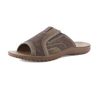 inblu Sandales pour Homme en Cuir synthétique avec empiècement élastique et Doux Plantaire, du 39 au 46 Glissante, Marron foncé, 42 EU