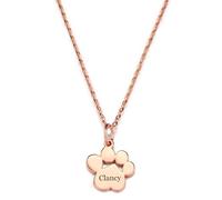 INBLUE Collier Commémoratif Personnalisé pour Animaux de Compagnie pour Femme, Collier Pendentif Personnalisé Empreinte de Patte Chien avec Nom Gravé, Argent Sterling 925/Acier Inoxydable -A3