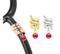 INBLUE Personnalisé Stéthoscope Charms pour Infirmière Acier Inoxydable Gravé Nom ID Tag avec Symbole Accessoires Stéthoscope Cadeau pour Médecin - Style E3