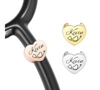 INBLUE Personnalisé Stéthoscope Charms pour Infirmière Acier Inoxydable Gravé Nom ID Tag avec Symbole Accessoires Stéthoscope Cadeau pour Médecin - Style G