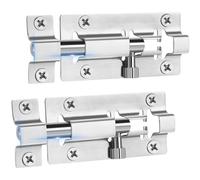 Sayaland Lot de 2 verrous de sécurité pour porte coulissante en acier inoxydable 7,6 cm Surface brossée Loquet solide avec vis pour garder votre sécurité et votre intimité