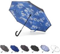 Inbrella Parapluie Pliant À Fermeture Inversée, Zodiaque, Taille Unique, Inbrella Parapluie À Fermeture Automatique Inversée Avec Crochet En J, Coupe-Vent Et Imperméable