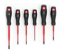INBUS® 73868 VDE Jeu de Tournevis 6pcs, SL2.5-5.5 & PH1-2, avec HybridTouch & VDEslim
