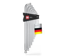 INBUS® Jeu de Clés Allen 9pcs, 1.5-10mm, avec 100° & Tête sphérique