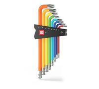 INBUS TORX® Jeu de Tournevis coudé 8pcs, TX8-TX40, avec ColorGrip & Embout sphérique - Made in Germany 74223