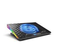 inca INC-608 Tapis de Refroidissement pour Ordinateur Portable RVB avec écran LCD, Hauteur réglable en 5 Positions, Ventilateur Silencieux de 185 mm, Refroidissement d'ordinateur Portable avec