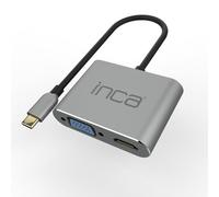İnca ITPC-06TX Adaptateur 4 en 1 USB C vers HDMI VGA 4K @ 30 Hz HDMI avec Port de Charge PD 100 W, multiport USB 3.0 de Type C pour MacBook, Dell, HDTV, Chromebook