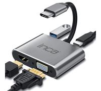 İnca ITPC-06TX Adaptateur 4 en 1 USB C vers HDMI VGA 4K @ 30 Hz HDMI avec port de charge PD 100 W, multiport USB 3.0 de type C pour MacBook, Dell, HDTV, Chromebook