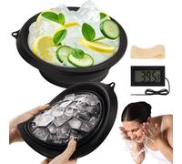 INCAFLINT Bol à glace pour le visage avec bac à glaçons intégré, bassin de lavage pliable en silicone pour eau glacée à domicile, bain de glace plongeant froid, soins de la peau portable - Thérapie à