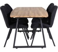 IncaNABL ensemble table, table extensible longueur cm160 / 200 El boisReproduction et 4 Gemma chaises noir.