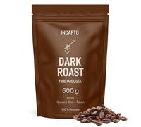 Incapto Café en Grain de Spécialité 500g - Dark Roast - Caféine Maximale | Origine Ouganda | 100% Robusta | Torréfaction Foncée et Naturelle | Ferme Bujanga, Lac Victoria | Espresso très fort