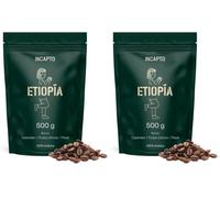 Incapto Café en Grain de Spécialité 500g | Origine Éthiopie | 100% Arabica | Café de Spécialité 86,5 points SCA | Torréfaction Naturelle et Artisanale | Ferme Limu, Moplaco (Lot de 2)