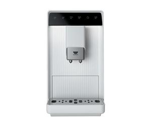 Incapto Machine à Café Grains Aura | 19 bars | 2 expressos simultanés | Cafetière à Grain Compacte et Design Élégant | Broyeur Réglable | Nettoyage Automatique | Plusieurs recettes (Blanc)