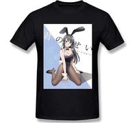 Incarnate Rascal Does Not Dream of Bunny Girl Senpai Men's Comfortable Short Sleeve Shirts Crew Neck t-Shirt Manches Courtes(Small)