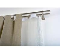 InCasa Double Tringle à rideaux: Ø 20 mm sans anneaux, L. 140 cm. en acier satiné - complet