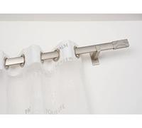 InCasa Tringle rectangulaire 31 x 12 mm Longueur 280 cm avec Supports Plus Longs sans Anneaux Finition, Polychlorure de Vinyle allié, Gris Acier satiné