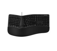 Incase Clavier filaire ergonomique conçu par Microsoft, Split Keyset, FR-CA | Homologué avec pavé numérique, repose-paume rembourré recouvert de tissu, contrôle multimédia et raccourcis Microsoft 365