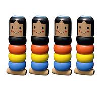 Incassable En Bois Homme Jouet Magique, Jouet Magique Immortel Daruma Petit Homme en Bois, Unbreakable Wooden Man Magic Toy, 2020 Magie Props Jouets Enfants Enfants Magie Facile Faire Cadeau (4 pcs)