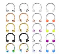 incaton 14 Gauge Acier Inox Anneau Nez Piercing de Fer à Fer Septum Helix Targus Piercing Lèvre Anneaux Stud Piercing 10MM