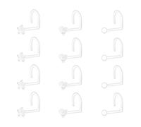 incaton Lot de piercings de nez transparents en forme de L -18g 20 g - Invisible - Pour l'école, le travail quotidien, Plastique Acrylique