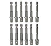 INCAUCA Lot de 12 adaptateurs de douille 1/4, adaptateur de foret, adaptateur hexagonal vers carré 1/4, adaptateur de douille pour visseuse à percussion, embouts adaptateurs de douille carrée de 6,35