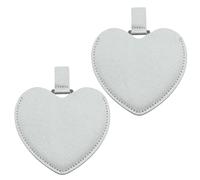Incauca Lot de 2 mini miroirs de poche en acier inoxydable avec revêtement en cuir PU, miroir de poche compact en forme de cœur, mignon petit miroir de maquillage de voyage, miroir portable incassable
