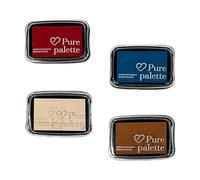 INCAUCA Lot de 4 tampons encreurs lavables en caoutchouc pour tampons, tampons encreurs de doigts pour tampons, loisirs créatifs, couleur pour papier, bois, tissu, empreintes digitales, scrapbooking