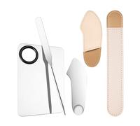 Incauca Palette de mélange de fond de teint avec spatule de maquillage, plateau mélangeur en métal, plaque de fond de teint pour maquillage liquide, mélange d'ongles, grattoir pour soins de la peau et