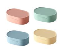 INCAUCA Porte-savon de voyage 4 couleurs, porte-savon de voyage, récipient à savon portable en plastique pour voyage, boîte à savon anti-fuite avec couvercle, porte-savon pour douche, salle de sport