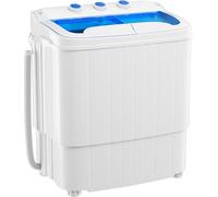 Incbruce Machine à laver portable, capacité de 7,3 kg (laveuse de 4,4 kg + essoreur de 2,9 kg), double baignoire compacte pour la maison, l'appartement, le camping, rangement et vidange faciles (bleu)