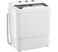 Incbruce Machine à laver portable, capacité de 7,3 kg (laveuse de 4,4 kg + essoreur de 2,9 kg), double baignoire compacte pour la maison, l'appartement, le camping, rangement et vidange faciles (gris)