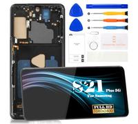 Incell Écran LCD de rechange pour Samsung Galaxy S21+ 5G Écran LCD 5G pour SM-G996B SM-G996U Écran tactile Digitizer Pièce de réparation avec cadre (noir fantôme)