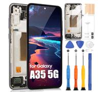 Incell Écran pour Galaxy A35 5G Ecran pour Samsung A35 5G SM-A356E SM-A356B SM-A356U LCD Display Écran Tactile Digitizer Assembly Réparation Kit (Noir avec Cadre, Not Support Empreintes Digitales)
