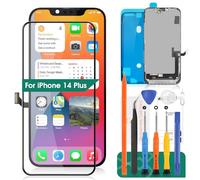 Incell Kit de réparation d'écran LCD de rechange pour iPhone 14 Plus A2886, A2632, A2885, A2896, A2887 Écran Full HD et numériseur tactile 3D (noir, petite zone d'affichage)