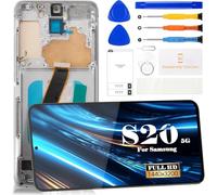 Incell Kit de réparation d'écran tactile LCD avec cadre pour Samsung Galaxy S20 5G Noir Sans empreintes digitales