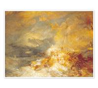 Incendie en mer Poster de Joseph Mallord William Turner 18 x 13 cm Jaune Tableaux Décoration murale