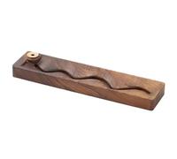 Incense Burner, Black Walnut Wood Incense Holder, Reverse Flow Incense Insert, for Home Yoga Office Buddhist Temple Decoration