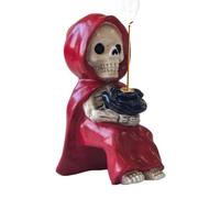 Incense Burner Holder - Skull Gothic Ornament, Small Decorative Incense Stick Tray | Aromatherapy Burner for Living Room Office Bedroom Table Studio Cafe Yoga Meditation Reading Space