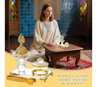 Incense Burner, Middle Eastern Coil Holder, Elegant Decorative Stand, Heat Resistant Metal Base, Aromatherapy Candle Display, Ideal for Yoga, Spa, Meditation Room, Tea House, Living Room