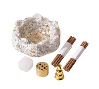 Incense Holder Brass Stick Holder - Heart Incense Holderr Multi Crystal Burner, Stick Holders Cone Coil Burner with Detachable Ash Catcher - Holes for Office Tea House Meditation Yoga Spa Home