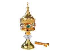 Incense Holder, Metal Coil Censer, Decorative Fragrance Burner, Middle Eastern Style Ornament, Aromatherapy Diffuser Stand, Relaxation Accessory 3.15x3.35x10.63 inches for Living Room, Yoga Studio