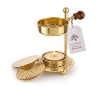 Incensera Brûleur d’encens avec Grille réglable - Encensoir doré pour résines et Herbes Brûleur à encens, avec Tamis, Accessoire de Fumage