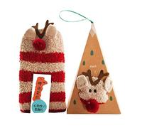 Inception Pro Infinite Chaussettes De Noël - Renne Père Noël - Avec Boîte De Noël - Beige - Taille Unique - Pour Enfants - Garçon - Unisexe - Unisexe - Idée Cadeau