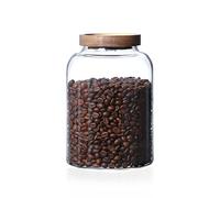 INCETUE Bocaux de conservation en verre avec couvercle, hermétiques avec couvercle en bois, bocal de conservation pour céréales, bocaux hermétiques pour pâtes pâtes et farine