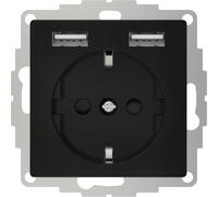 Incharge Pro Prise Usb Avec Chargeur Usb Intégré (Max. 5 V/2,4 A/12 W) Et Technologie De Charge Rapide Chargemax 2 Prises De Charge Usb, Certifié Vde, Noir De Jais[Cha8223236]