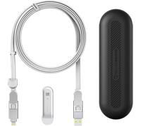 Incharge Xl 200Cm - Cable Usb C Charge Rapide, 100W - Chargeur Usb C Universel 6 En 1 Pour Appareils Mobiles Avec Usb C + Cable Lightning Et Micro Usb, Idéal Comme Cadeau Homme, Blanc
