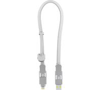 Incharge Xl 30Cm - Cable Usb C Charge Rapide, 100 W - Chargeur Usb C Universel 6 En 1 Pour Appareils Mobiles Avec Usb C + Cable Lightning Et Micro Usb, Idéal Comme Cadeau Homme, Blanc